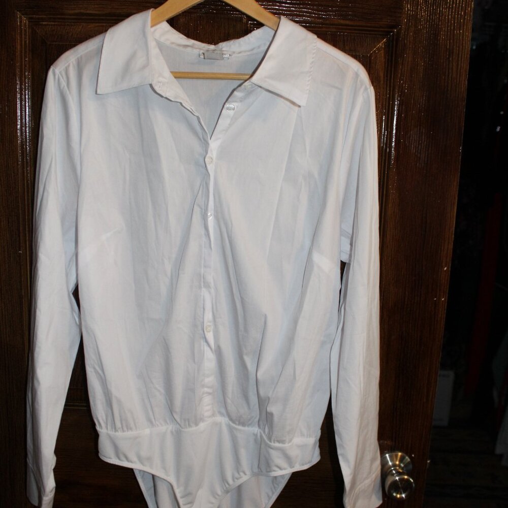 White button down body suit